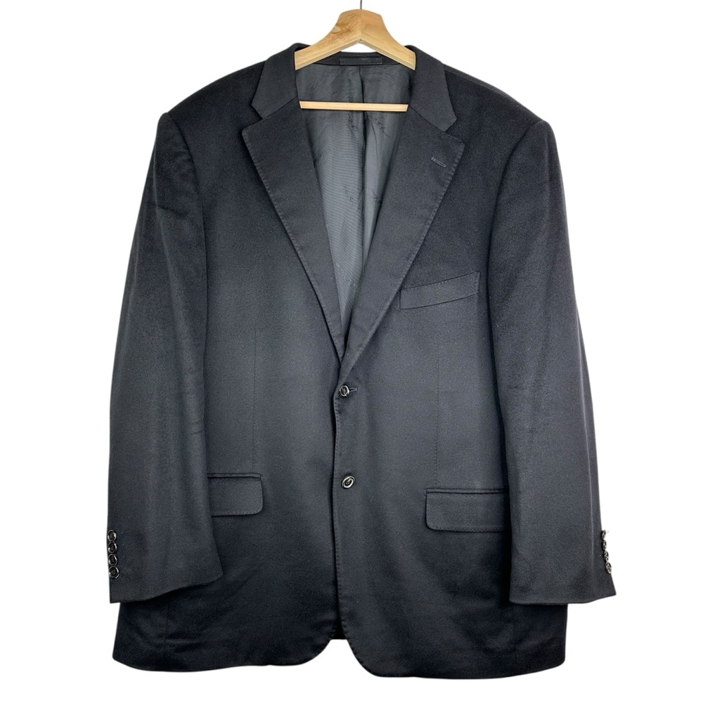 Raffaele Caruso Loro Piana 100% Cashmere Black Blazer Sport Coat IT 64/US 52R